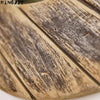Miroir mural décoratif rond en bois effet plancher