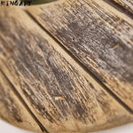 Miroir mural décoratif rond en bois effet plancher