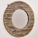 Miroir mural décoratif rond en bois effet plancher