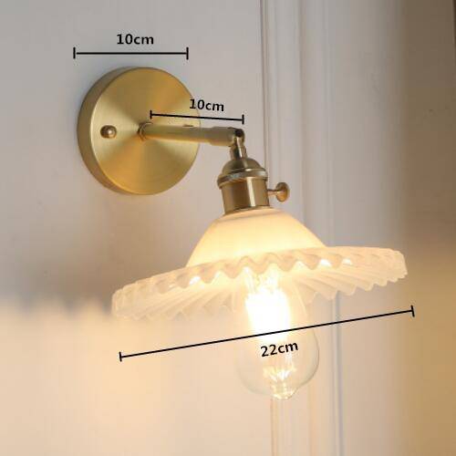 wall lamp gold wall LED and lampshade glass