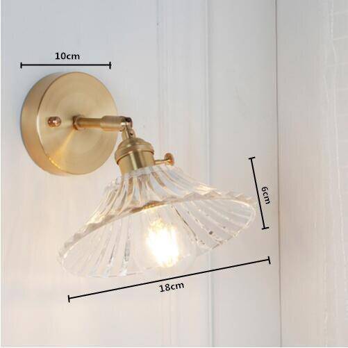 wall lamp gold wall LED and lampshade glass