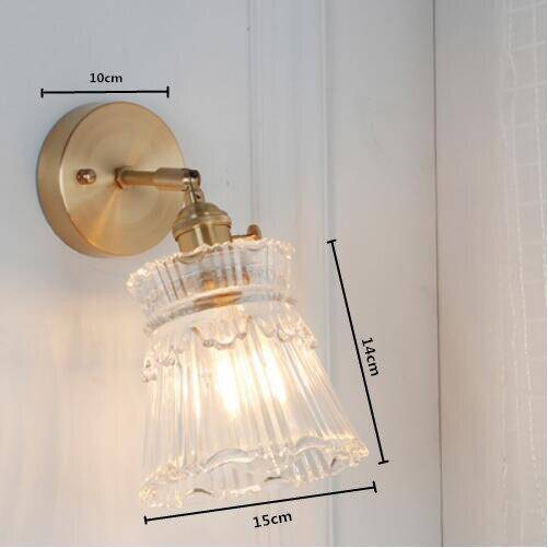 wall lamp gold wall LED and lampshade glass