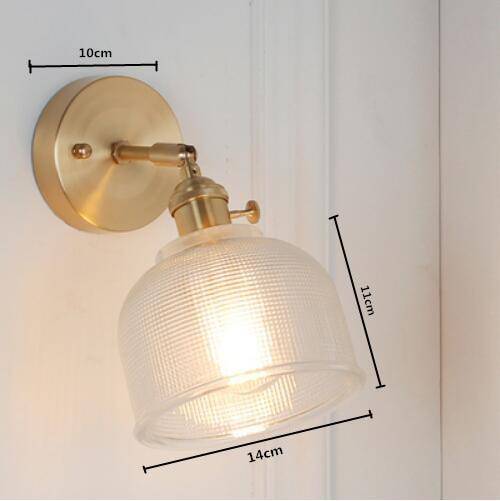 wall lamp gold wall LED and lampshade glass