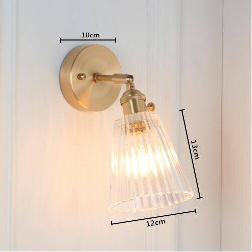 wall lamp gold wall LED and lampshade glass