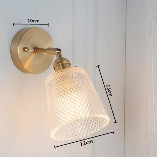 wall lamp gold wall LED and lampshade glass