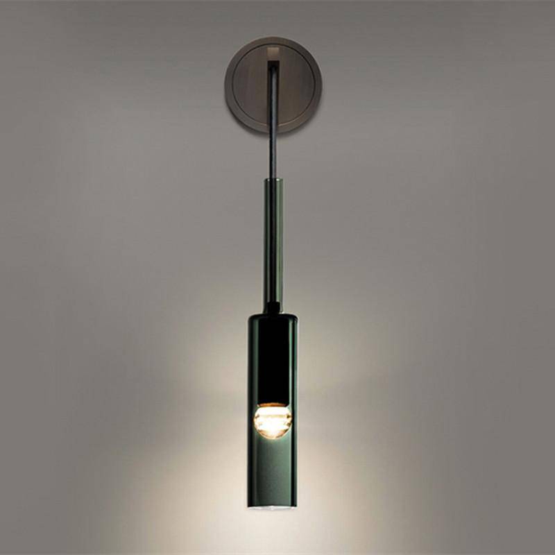Applique design avec lampe cylindrique en verre fumé suspendue Loft - vue 4 sur 11