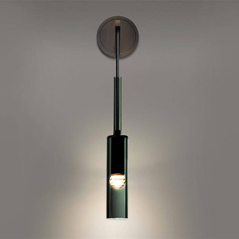 wall lamp design with smoked glass cylinder lamp Loft