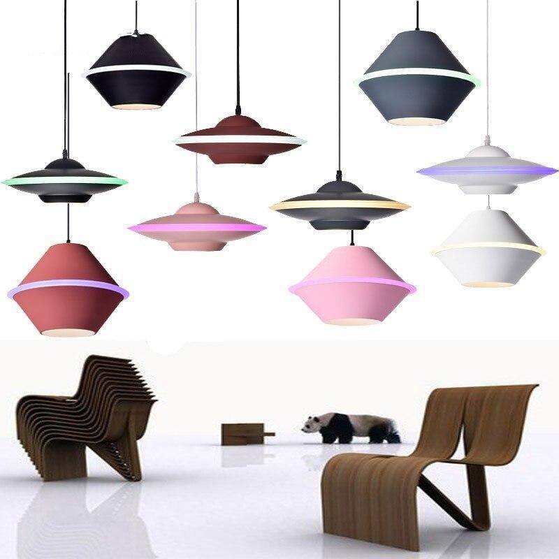 pendant light LED colored flying saucer