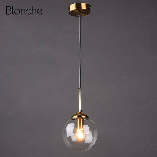 Suspension design boule en verre fumé Hang