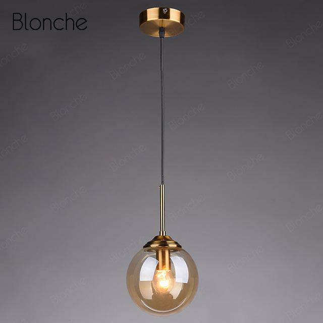 Suspension design boule en verre fumé Hang