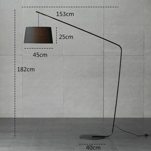 Lampadaire design noir avec abat-jour en tissu Creative