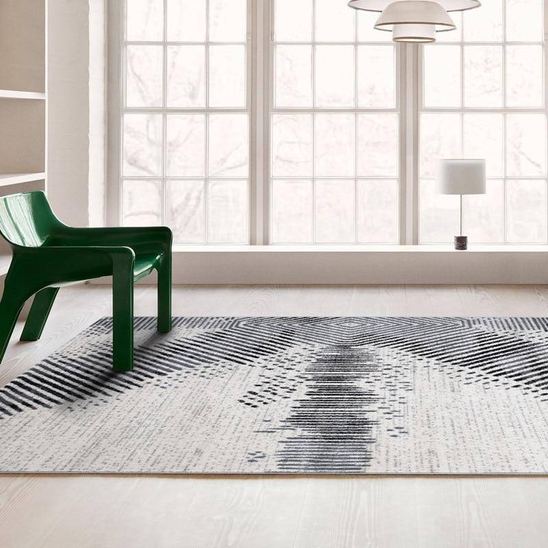 Modern rectangle rug with abstract shapes Vassily A