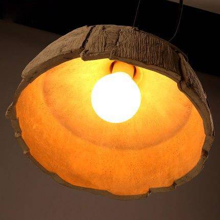 pendant light LED backlight with lampshade imitation bark