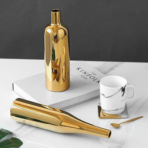 Modern vase in gilded metal B