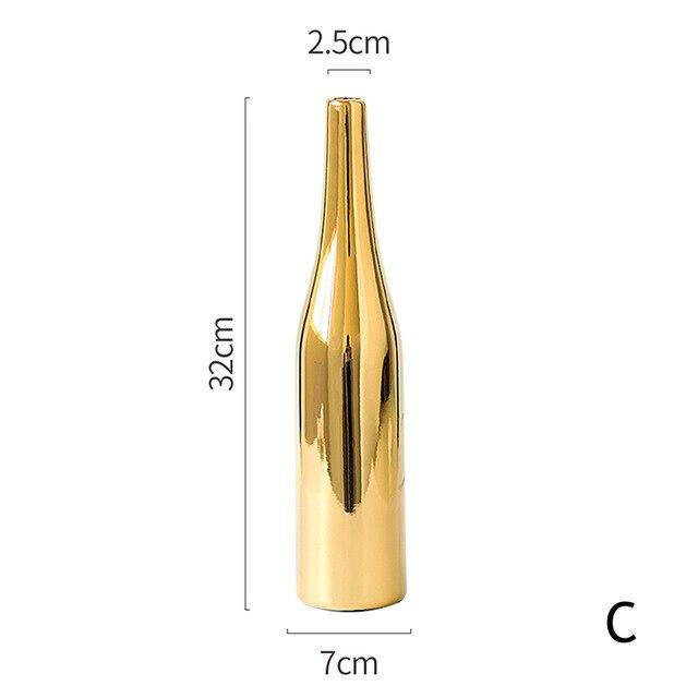 Vase moderne en métal doré C
