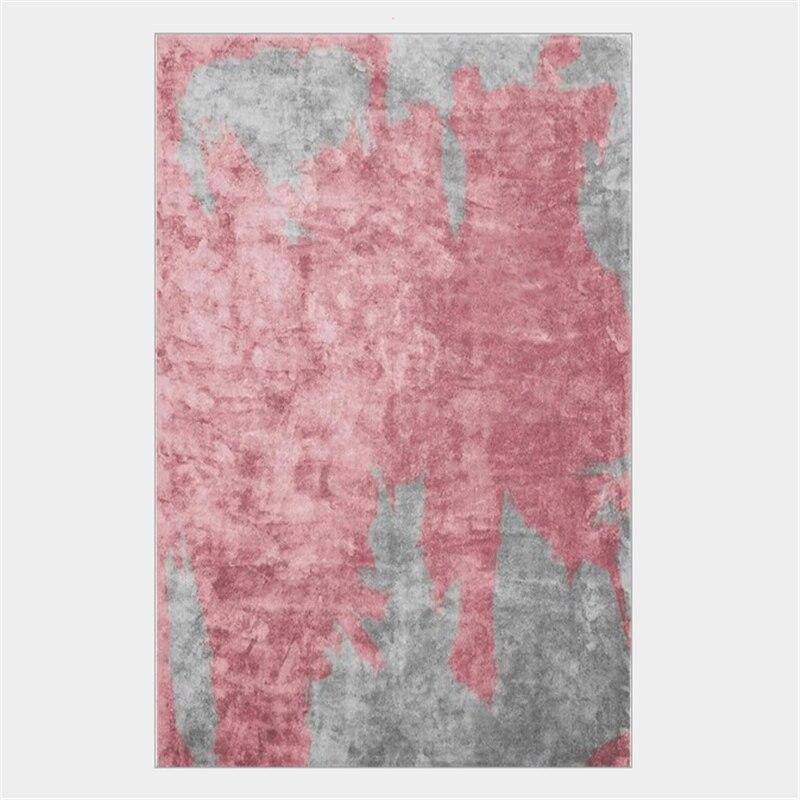 Tapis rectangle bicolore gris et rose Sweet