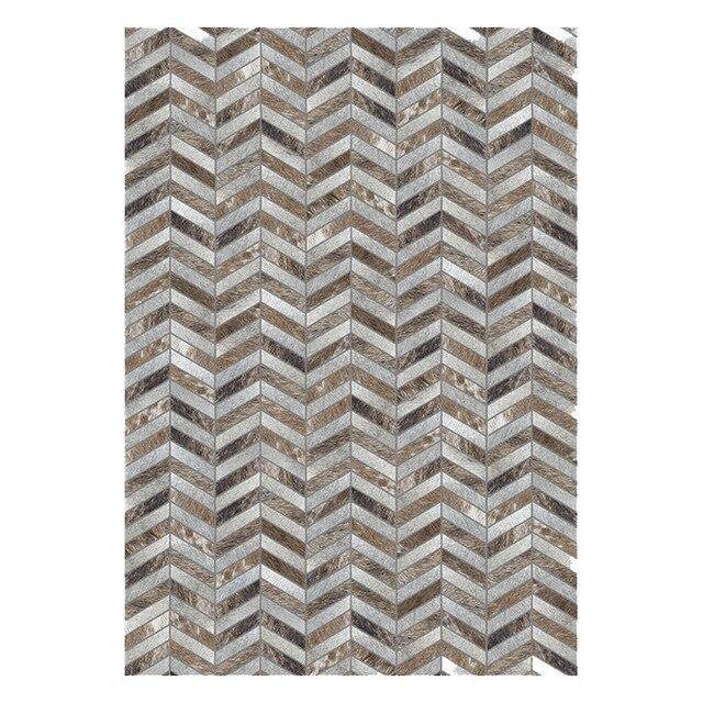 Scandinavian rectangle carpet with brown geometrical shapes in polyester Large A