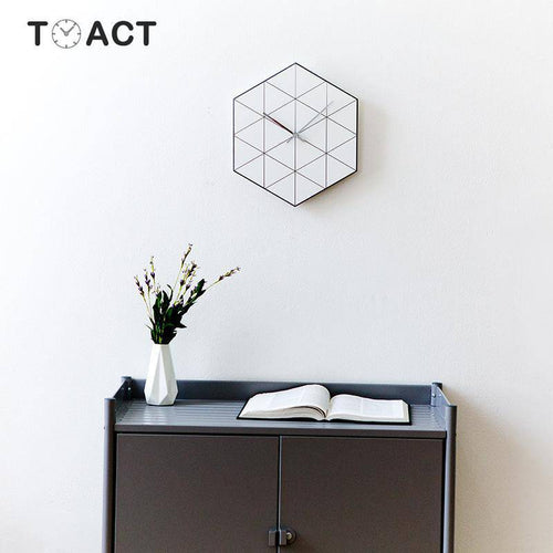 Hexagonal design wall clock with triangles Personality