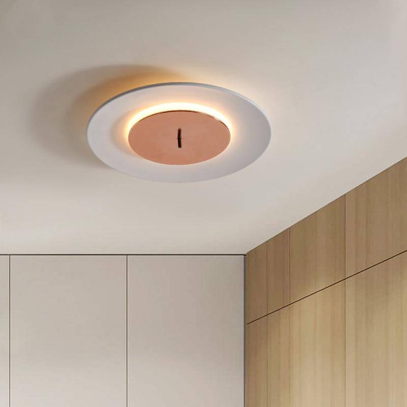 Plafonnier design à LED avec disque en aluminium coloré Macaron - vue 3 sur 9