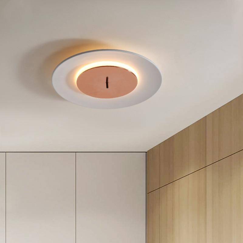 Design LED ceiling lamp with coloured aluminium disc Macaron