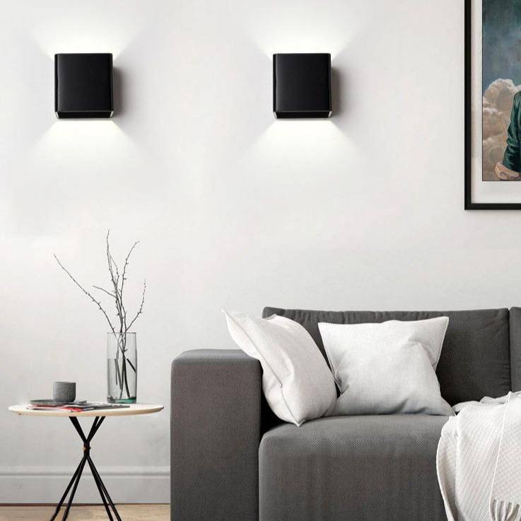 wall lamp coloured LED wall cube with rounded edges