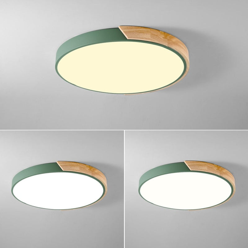 Modern round metallic ceiling light Leonidas