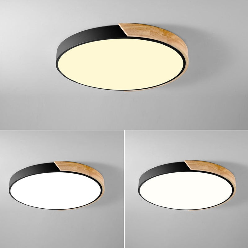 Modern round metallic ceiling light Leonidas