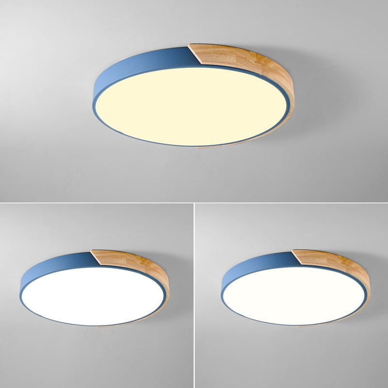 Modern round metallic ceiling light Leonidas