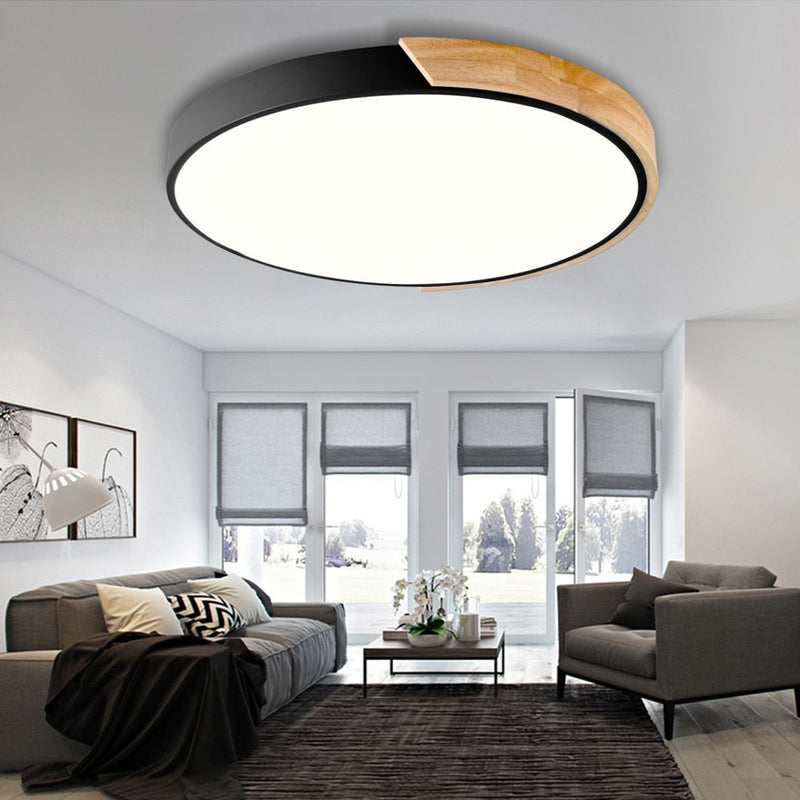 Modern round metallic ceiling light Leonidas