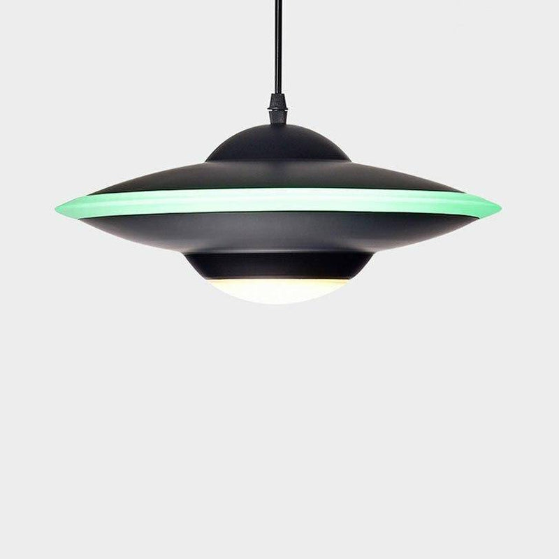 Suspension design LED avec abat-jour soucoupe métal Industriel