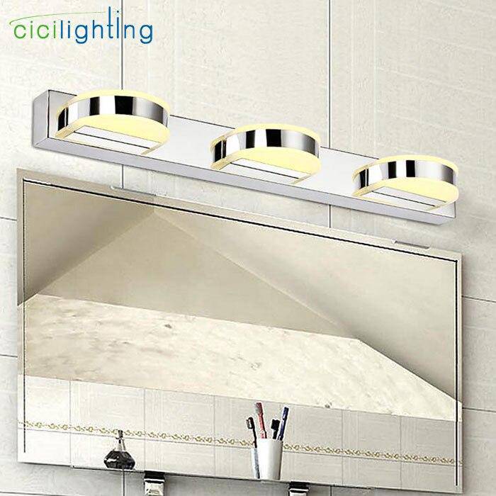 Applique murale LED chromée avec lampes pour miroir - vue 3 sur 7