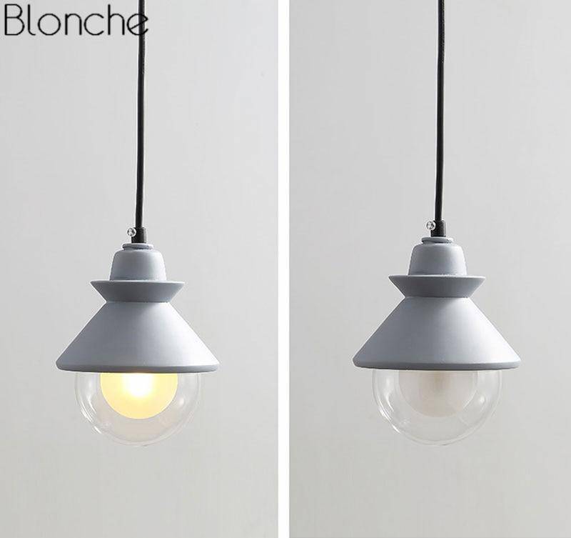 pendant light LED design metal triangle and glass ball