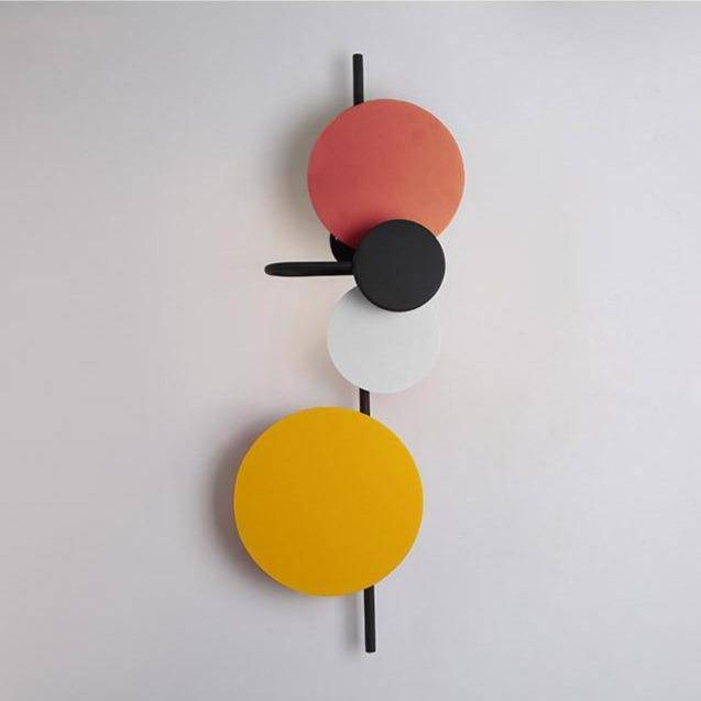 wall lamp LED wall design with several coloured metal discs Lasha