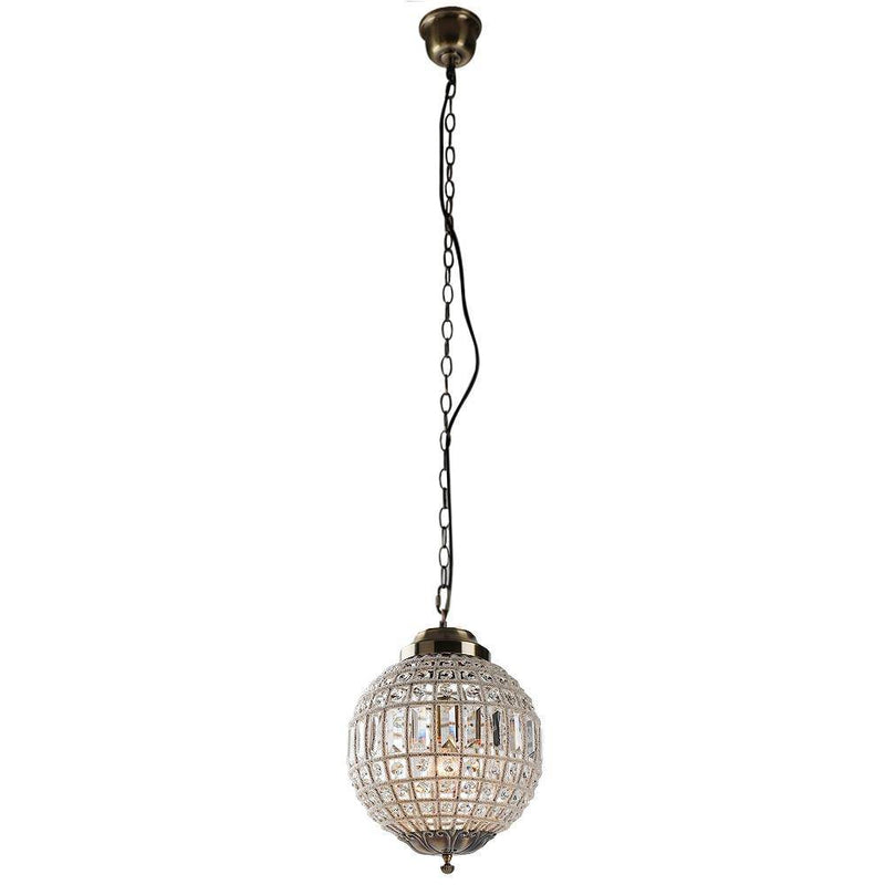 Suspension rétro à LED boule en verre cristal Luxury