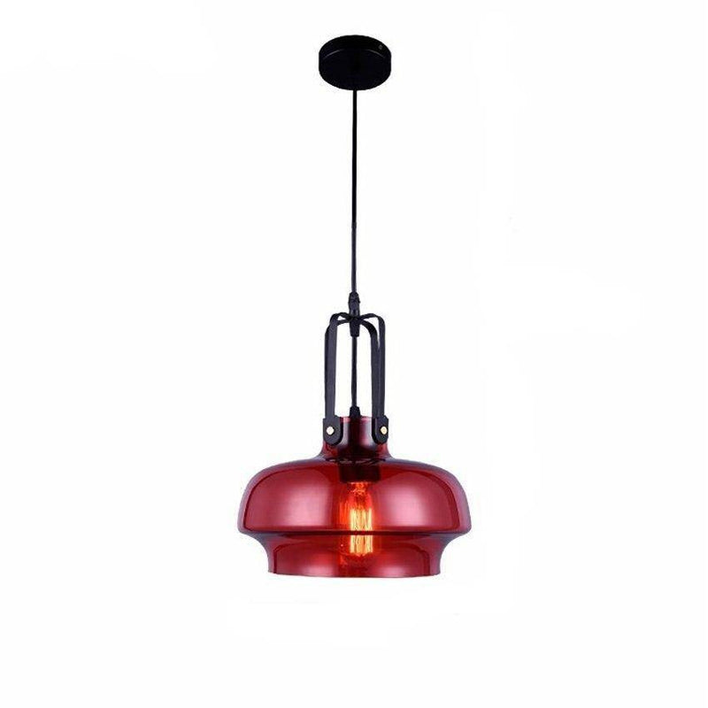 Suspension design LED en verre coloré style Hang