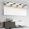 Applique murale LED chromée avec plusieurs lampes en cristal