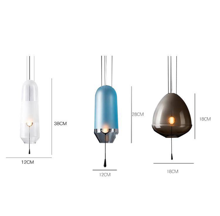 pendant light LED design colored glass shapes Loft
