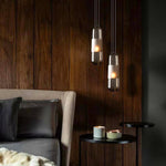 Suspension LED design formes en verre coloré Loft