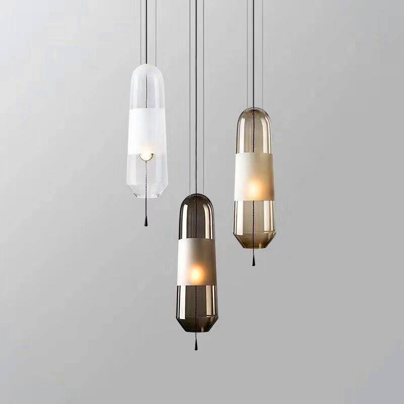 Suspension LED design formes en verre coloré Loft