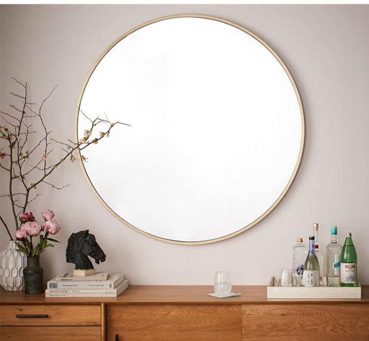 Miroir mural rond en métal Retro