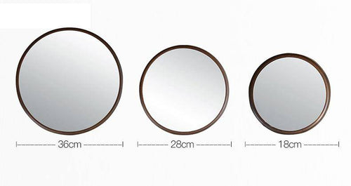Miroir mural rond en bois (plusieurs tailles)