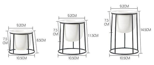 Lot de 3 piédestal moderne pour plantes style scandinave