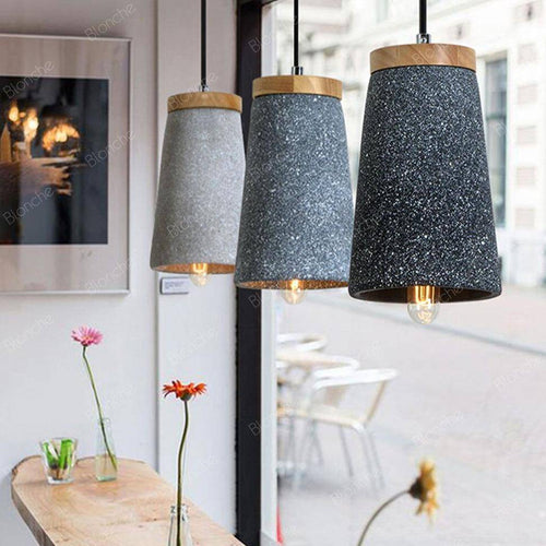 Suspension design LED en ciment style Loft Decor - vue 5 sur 9