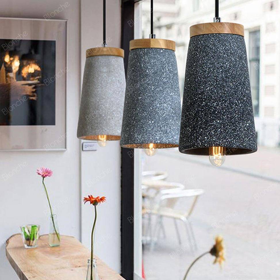 Suspension design LED en ciment style Loft Decor - vue 4 sur 9