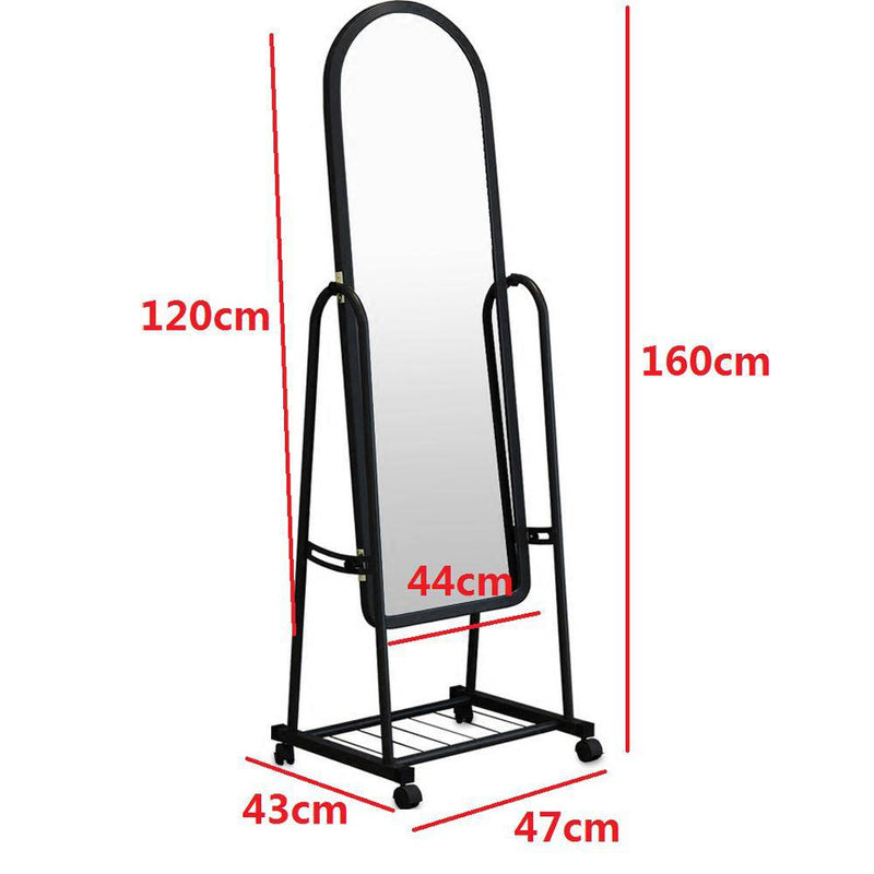 Standing mirror with castors Dressing room