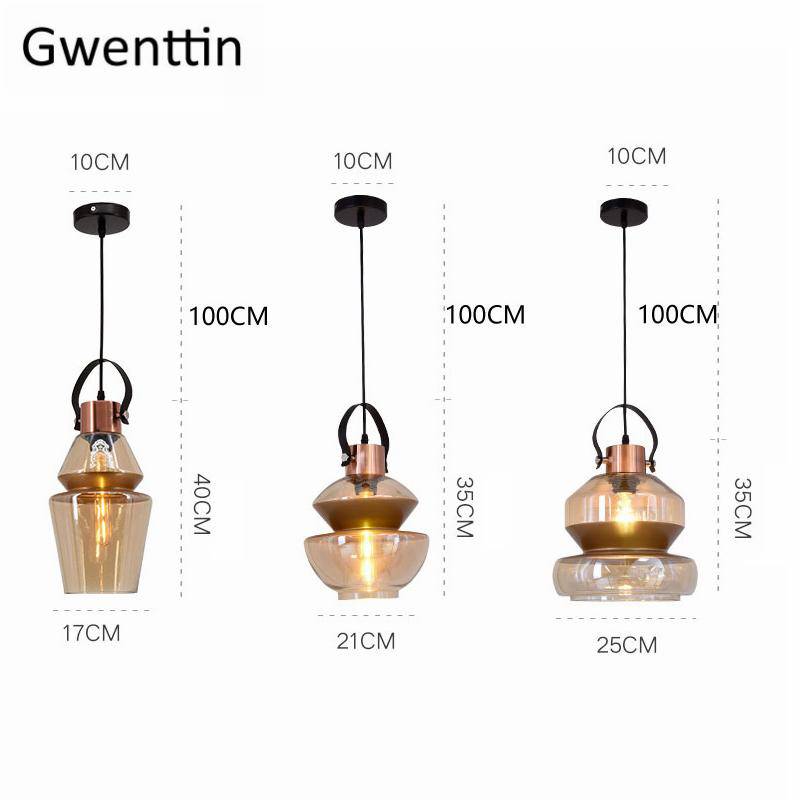 pendant light LED design industrial glass shapes