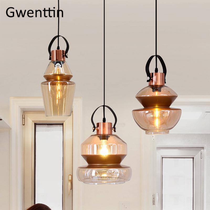 pendant light LED design industrial glass shapes