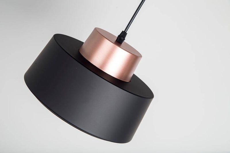Lámpara de suspensión Pantalla de aluminio redonda (negra o blanca)