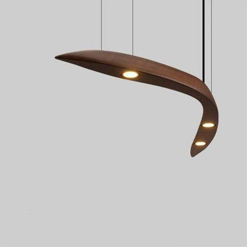 Lustre design branches arrondies en bois et LED Villa