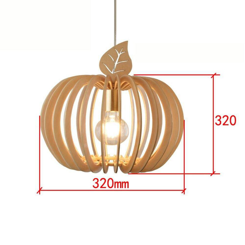 pendant light modern LED round wooden Ouovo style